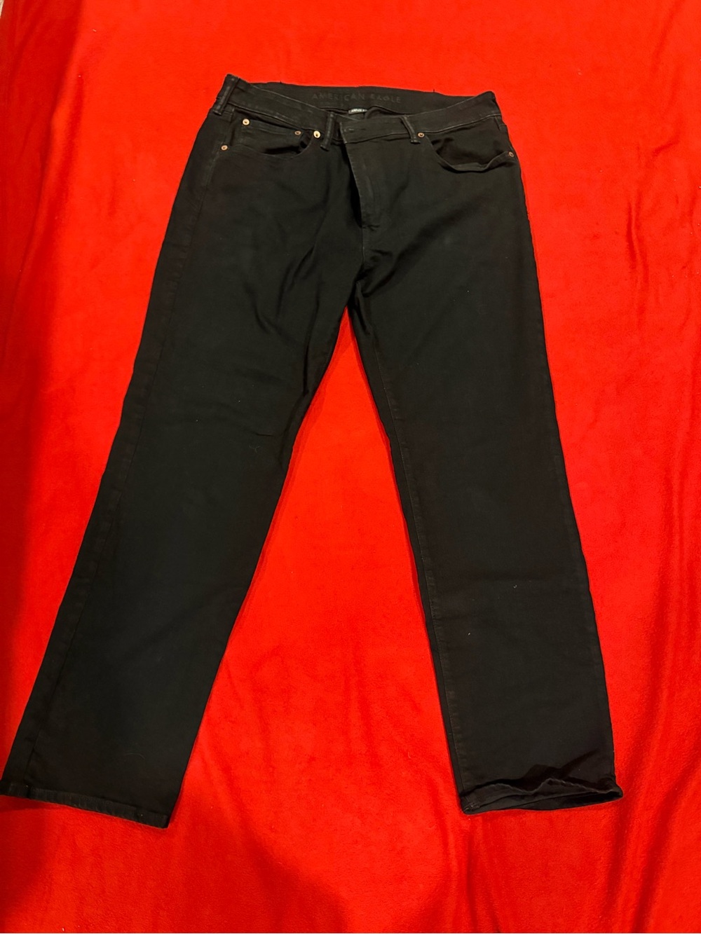 American Eagle Outfitters Black Straight-Leg Jeans